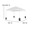 Flash Furniture White Canopy Tent, Folding Table and 4 Chair Set JJ-GZ10PKG183Z-4LEL3-WHWH-GG